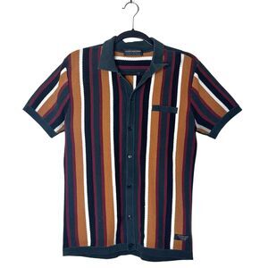 Scotch & Soda Slim Fit Knitwear Holiday Shirt Sz. M Button Up Retro Euro Style